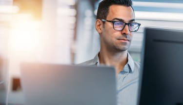 A man working on a computer