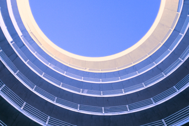 concentric arcs of floors in a building