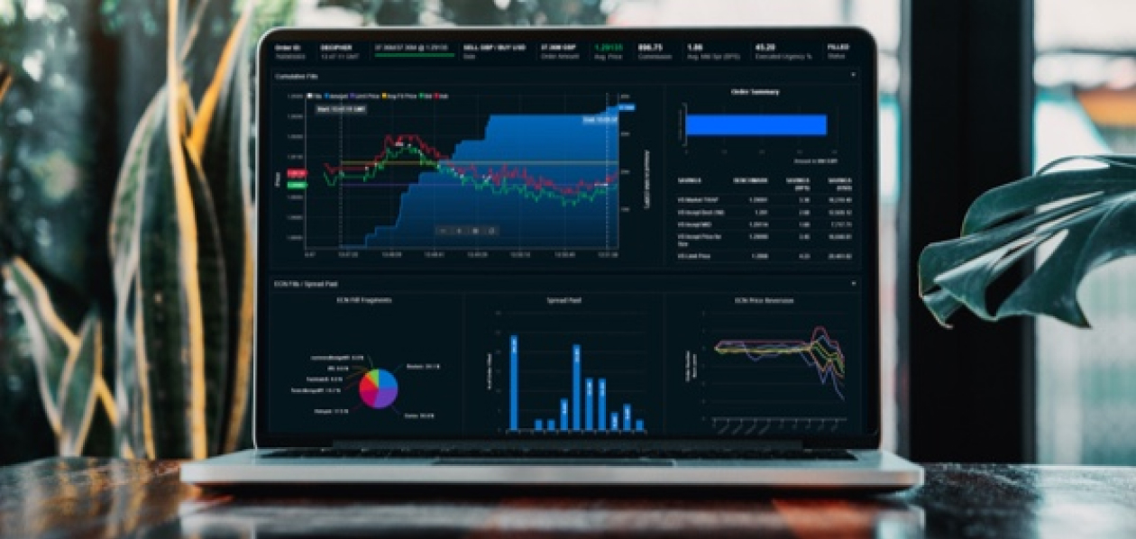 Laptop displaying Instinct FX trading platform