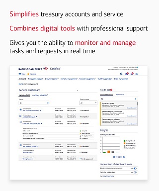 The CashPro Service Dashboard puts you in control