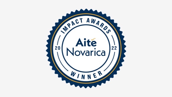 2022 Aite-Novarica Group Impact Innovation Award winner banner with circular logo