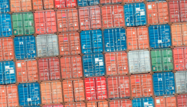 Cargo containers in shipping port