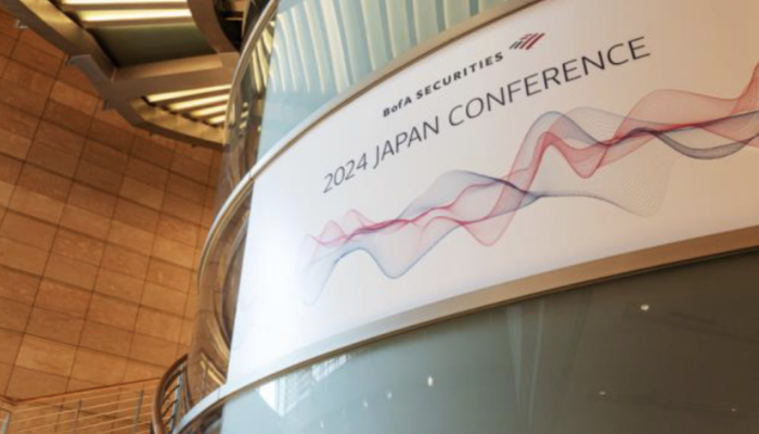 Sign of 2024 Japan Conference on stairwell