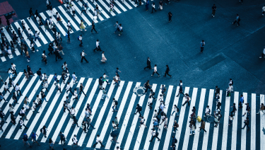 Bird’s-eye view of an urban street