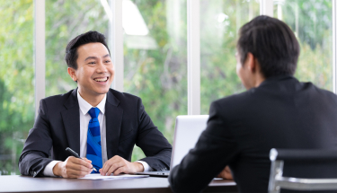 Two men having an interview 