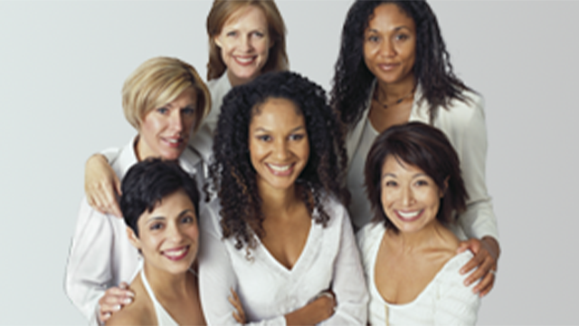 Diverse group of women of different ages and ethnicities.