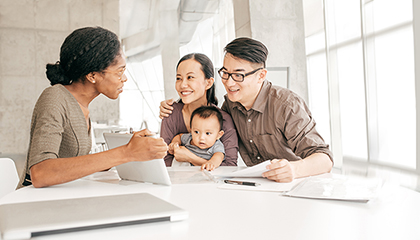 A financial advisor working with a family