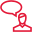 Person with a speech bubble icon